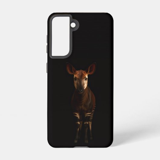 Schwarzes 4 Luxe Galaxy S21 Case, Okapi im Wald Samsung Galaxy Hülle (Rückseite)