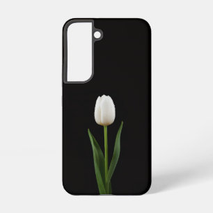 Schwarzes 4 Luxe Galaxy S22 Case, Perlenweiß Tulpe Samsung Galaxy Hülle
