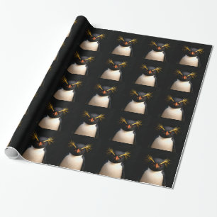 Schwarzes 4 Luxe-Geschenkpapier Rockhopper Pinguin Geschenkpapier