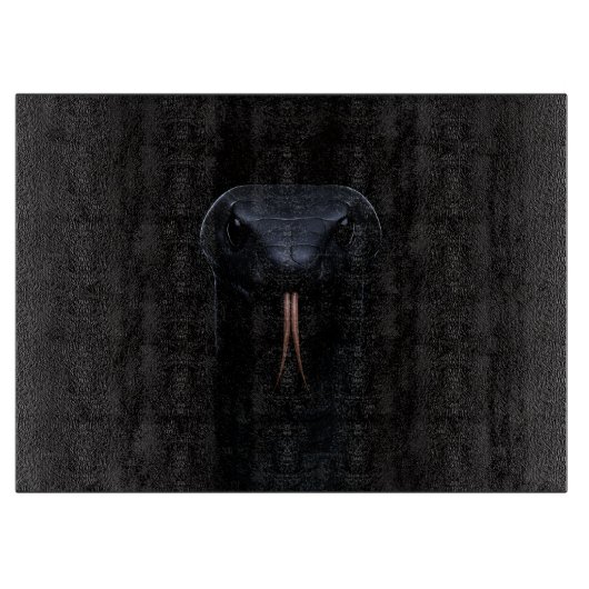 Schwarzes 4 Luxe Glas-Board Black Mamba Schneidebrett (Vorderseite)