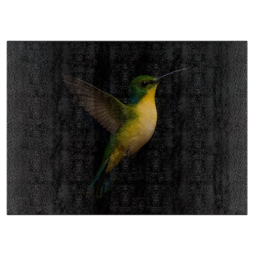 Schwarzes 4 Luxe Glas Board Flying Bird Schneidebrett (Vorderseite)