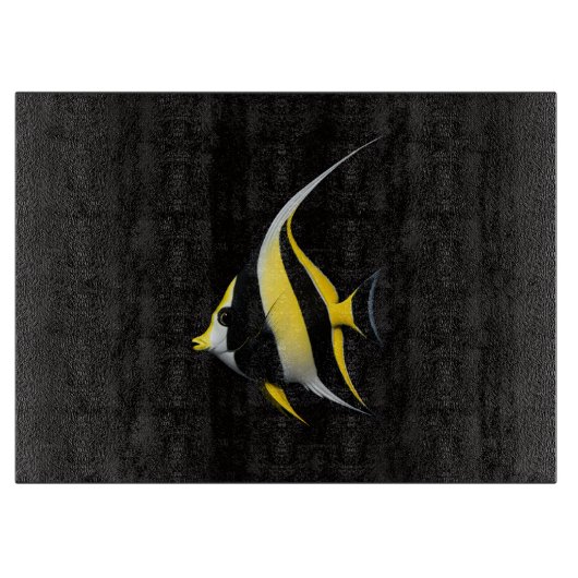 Schwarzes 4 Luxe Glas-Board Moorish Idol Schneidebrett (Vorderseite)