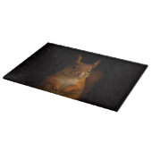 Schwarzes 4 Luxe Glas Board Rot Eichhörnchen Schneidebrett (Ecke)