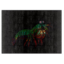 Schwarzes 4 Luxe Glas-Schneidbrett Mantis Shrimp