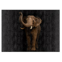 Schwarzes 4 Luxe Glas-Schneidbrett Mighty Elephant