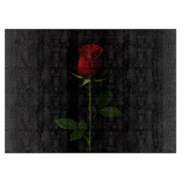 Schwarzes 4 Luxe Glas Schneidbrett Samtrote Rose Schneidebrett