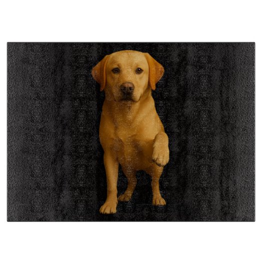 Schwarzes 4 Luxe Glas Schneidbrett Zartes Labrador Schneidebrett (Vorderseite)