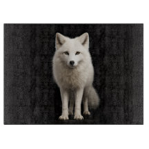 Schwarzes 4 Luxe Glasboard Elfenbein-Polarfuchs