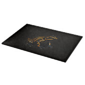 Schwarzes 4 Luxe Glasboard Orange Schwarzer Frosch Schneidebrett (Ecke)