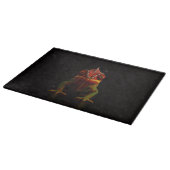 Schwarzes 4 Luxe Glasboard Panther Chamäleon Schneidebrett (Ecke)