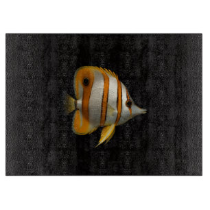 Schwarzes 4 Luxe Glasboard Reef Schmetterlingsfisc Schneidebrett