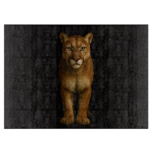 Schwarzes 4 Luxe Glasboard Silent Prime Puma Schneidebrett (Vorderseite)
