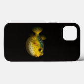 Schwarzes 4 Luxe iPhone 13 Case, Gelber Kugelfisch Case-Mate iPhone Hülle (Rückseite (Horizontal))
