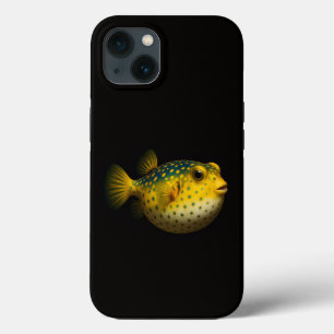 Schwarzes 4 Luxe iPhone 13 Case, Gelber Kugelfisch Case-Mate iPhone Hülle