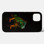 Schwarzes 4 Luxe iPhone 13 Case, Grüner Leguan Case-Mate iPhone Hülle (Rückseite (Horizontal))