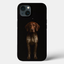 Schwarzes 4 Luxe iPhone 13, Deutscher Pointer Hund Case-Mate iPhone Hülle