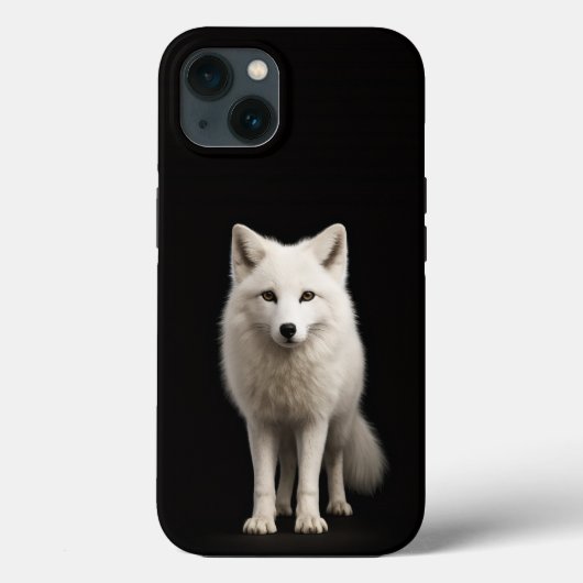 Schwarzes 4 Luxe iPhone 13, Elfenbein-Polarfuchs Case-Mate iPhone Hülle (Rückseite)