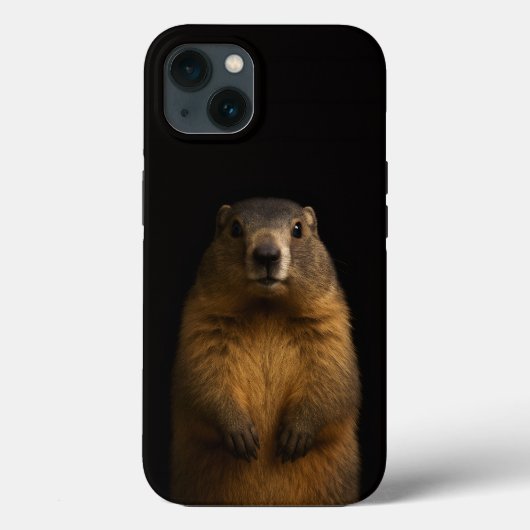 Schwarzes 4 Luxe iPhone 13, Fluffy Marmot Case-Mate iPhone Hülle (Rückseite)