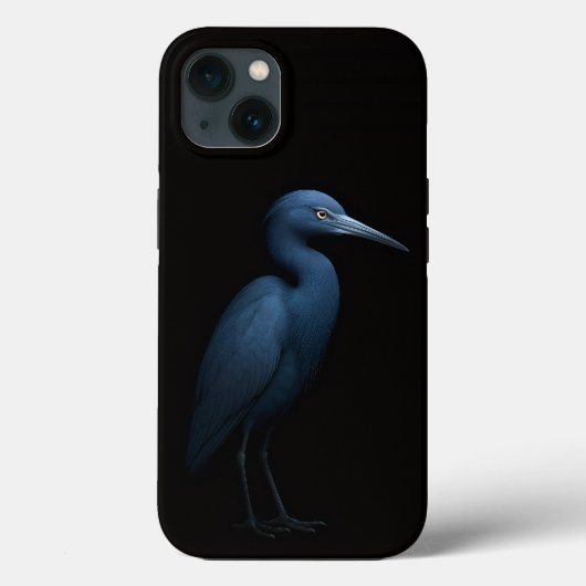 Schwarzes 4 Luxe iPhone 13, Kleiner Blauer Reiher Case-Mate iPhone Hülle (Rückseite)