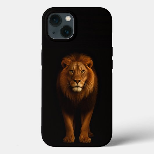 Schwarzes 4 Luxe iPhone 13, Majestätischer Löwe Case-Mate iPhone Hülle (Rückseite)
