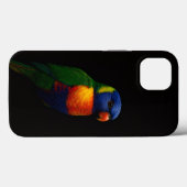 Schwarzes 4 Luxe iPhone 13, Regenbogen-Lori-Papage Case-Mate iPhone Hülle (Rückseite (Horizontal))