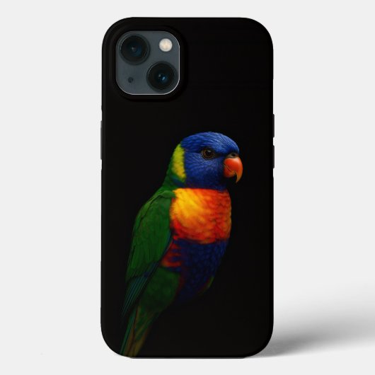 Schwarzes 4 Luxe iPhone 13, Regenbogen-Lori-Papage Case-Mate iPhone Hülle (Rückseite)