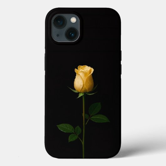 Schwarzes 4 Luxe iPhone 13, sonnengelbe Rose Case-Mate iPhone Hülle (Rückseite)
