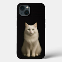Schwarzes 4 Luxe iPhone 13, Türkische Angora-Katze