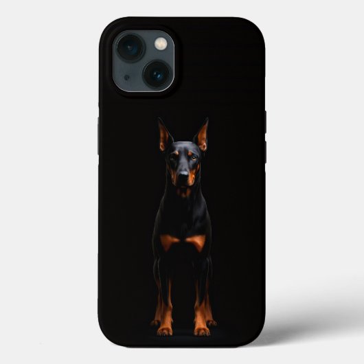 Schwarzes 4 Luxe iPhone 13, Wachdobermann Case-Mate iPhone Hülle (Rückseite)