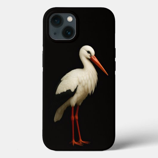 Schwarzes 4 Luxe iPhone 13, Weißstorch Case-Mate iPhone Hülle (Rückseite)