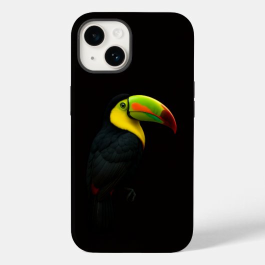 Schwarzes 4 Luxe iPhone 14 Case, Keil-Schnabeltuka Case-Mate iPhone Hülle (Rückseite)