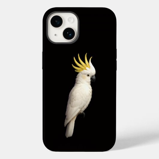Schwarzes 4 Luxe iPhone 14 Case-Mate, Hauben-Kakad Case-Mate iPhone Hülle (Rückseite)