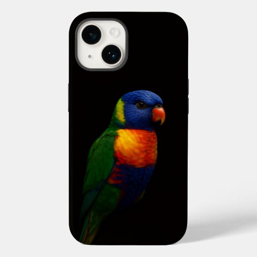 Schwarzes 4 Luxe iPhone 14 Case-Mate, Lorikeet Pap Case-Mate iPhone Hülle (Rückseite)