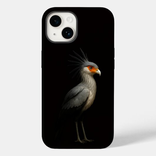 Schwarzes 4 Luxe iPhone 14 Case-Mate, Sekretärvoge Case-Mate iPhone Hülle (Rückseite)