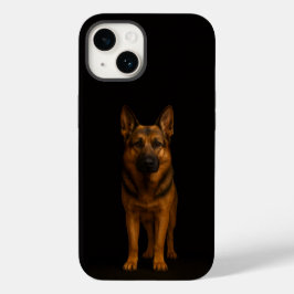Schwarzes 4 Luxe iPhone 14 Mate, Deutscher Schäfer Case-Mate iPhone 14 Hülle