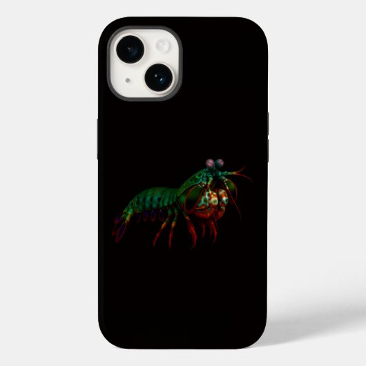 Schwarzes 4 Luxe iPhone 14 Mate, Fangschreckenkreb Case-Mate iPhone Hülle (Rückseite)