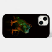 Schwarzes 4 Luxe iPhone 14 Mate, Grüner Leguan Case-Mate iPhone Hülle (Rückseite (Horizontal))