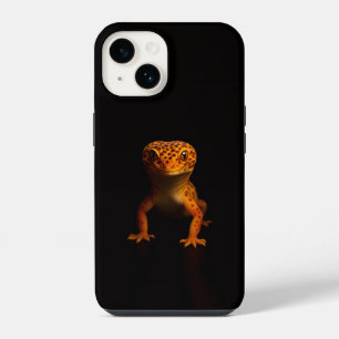 Schwarzes 4 Luxe iPhone 14 Mate, Leopardgecko Hülle