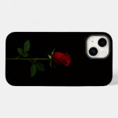 Schwarzes 4 Luxe iPhone 14 Mate, Samtrote Rose Case-Mate iPhone Hülle (Rückseite (Horizontal))