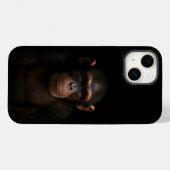 Schwarzes 4 Luxe iPhone 14 Mate, Serener Schimpans Case-Mate iPhone Hülle (Rückseite (Horizontal))