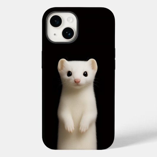 Schwarzes 4 Luxe iPhone 14 Mate, stilvolles Hermel Case-Mate iPhone Hülle (Rückseite)