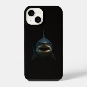 Schwarzes 4 Luxe iPhone 14 Mate, Weißer Hai Hülle