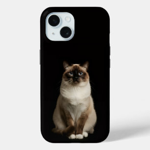 Schwarzes 4 Luxe iPhone 15 Case, Birma-Katze Case-Mate iPhone Hülle