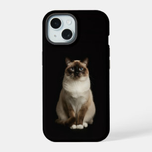 Schwarzes 4 Luxe iPhone 15 Case, Birma-Katze Hülle