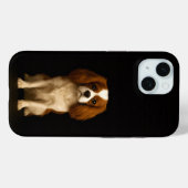 Schwarzes 4 Luxe iPhone 15 Case, Cavalier King Cha Case-Mate iPhone Hülle (Rückseite (Horizontal))