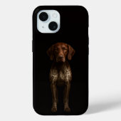 Schwarzes 4 Luxe iPhone 15 Case, Deutscher Pointer Case-Mate iPhone Hülle (Rückseite)