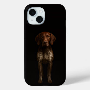 Schwarzes 4 Luxe iPhone 15 Case, Deutscher Pointer Case-Mate iPhone Hülle