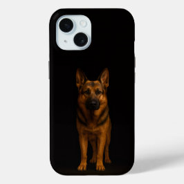 Schwarzes 4 Luxe iPhone 15 Case, Deutscher Schäfer Case-Mate iPhone Hülle