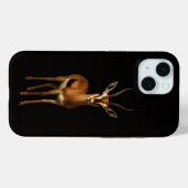 Schwarzes 4 Luxe iPhone 15 Case, Elegante Gazella Case-Mate iPhone Hülle (Rückseite (Horizontal))