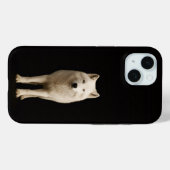 Schwarzes 4 Luxe iPhone 15 Case, Elfenbein-Arktisw Case-Mate iPhone Hülle (Rückseite (Horizontal))